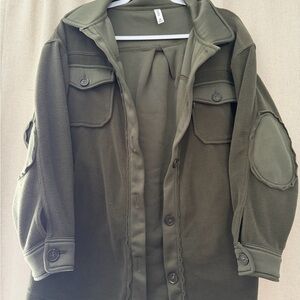 Zenana Outfitters Khaki Button-Up Jacket